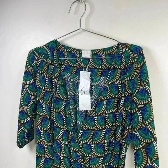 Silk & Salt Green And Blue Journey African Peacock‎ Wrap Maxi Dress - Picture 3 of 9